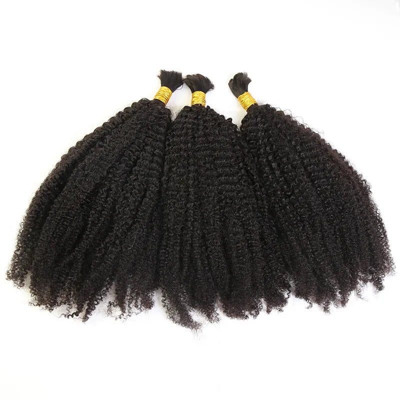 100% Human Hair Braiding Hair Afro Kinky Curly Bulk Hair for Braiding -   Canada