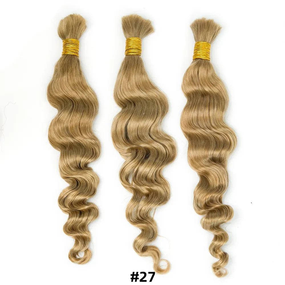 #27 bulk human braiding hair loose wave