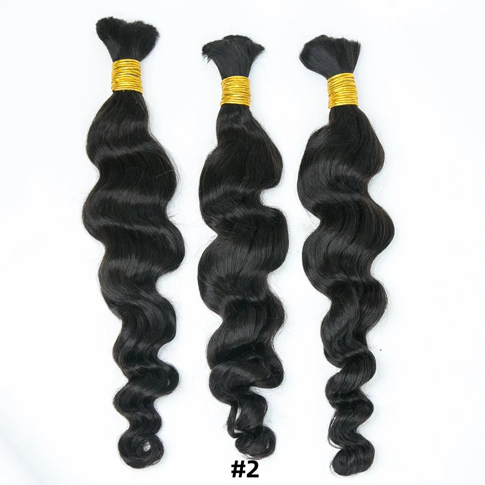 #2 bulk human braiding hair loose wave