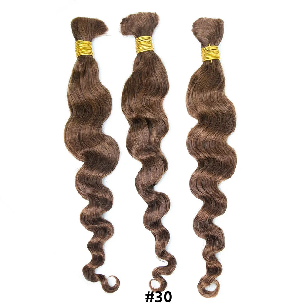 #30 bulk human braiding hair loose wave