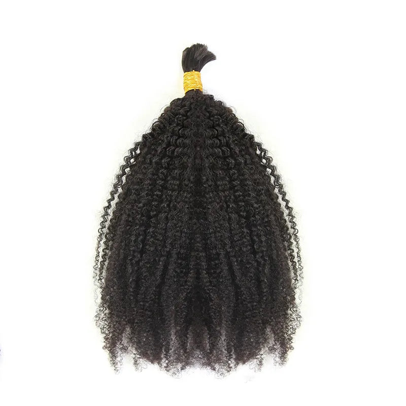 Style Icon 3 Bundles Afro Kinkys Bulk Human Hair (12/12/12, Natural  Black) - Afro Twist