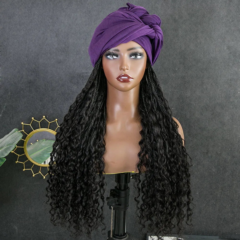 💥Flash Sale | Grab & Go Braids Band Wig Boho Style with Human Hair Curls