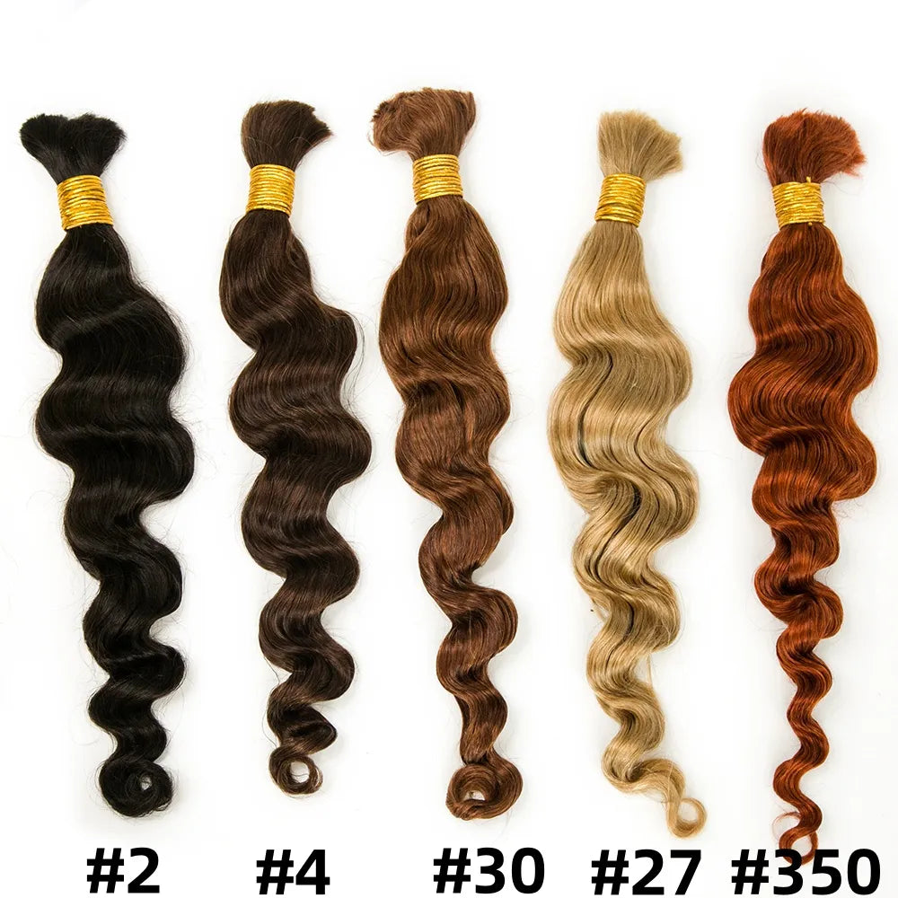 Combo Color Loose Wave Bulk Human Hair Extensions for Braiding