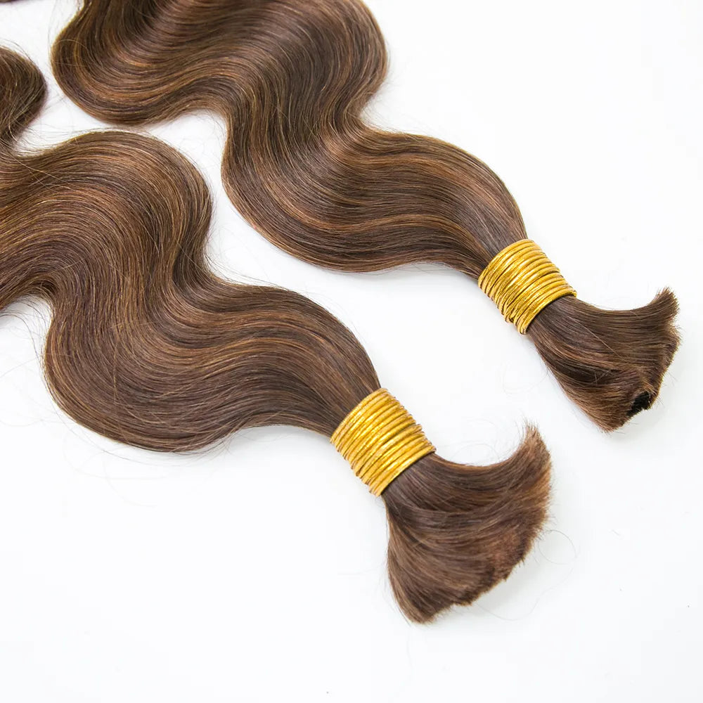 Chestnut Brown Body Wave Bulk Hair for Braiding