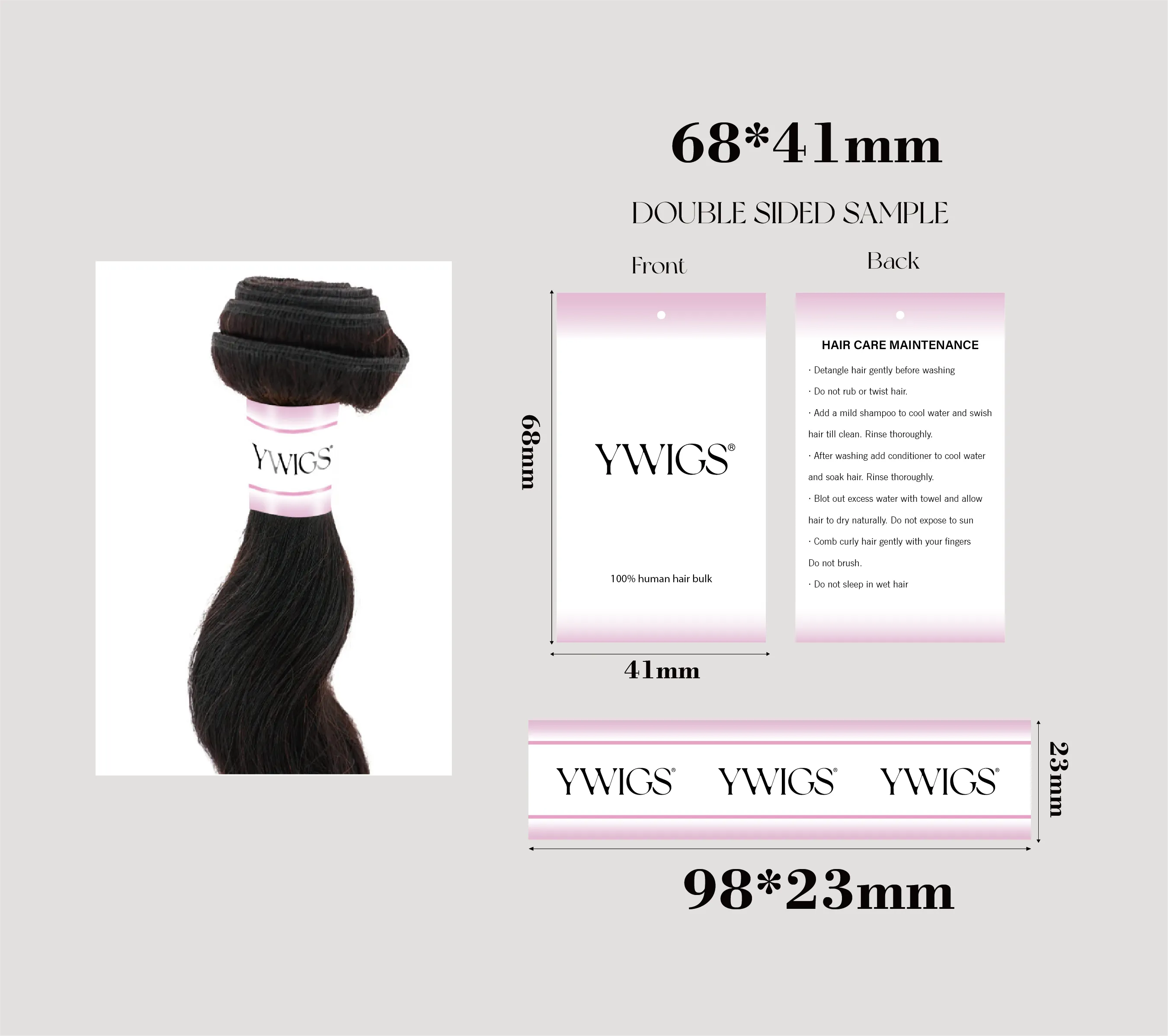 Creating Personalized Wrap Label for Hair Extensions