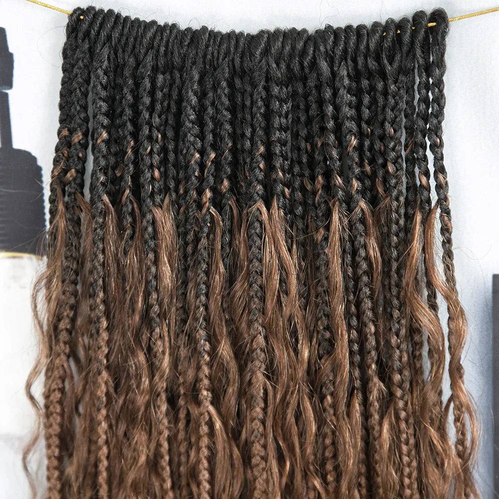 crochet boho box braids human hair