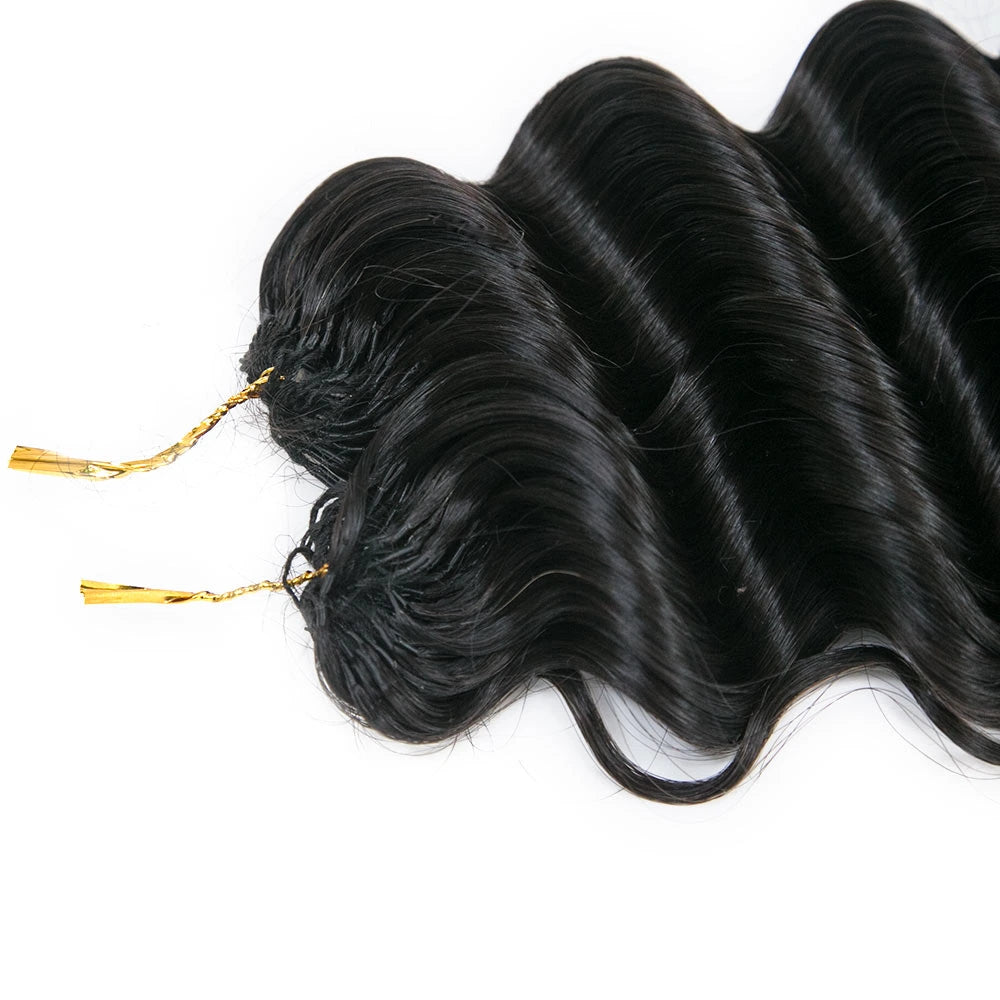 Crochet Hair Extensions Knotless Pre-Separated Human Hair Deep Wave