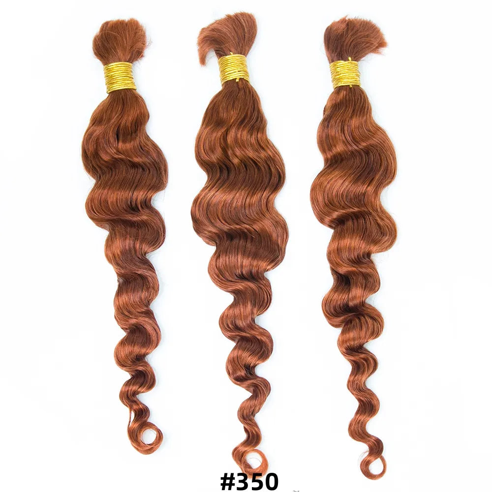 #350 bulk human braiding hair loose wave