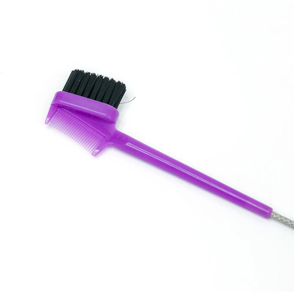 1pc Double Sided Hair Edge Brush with Rat Tail