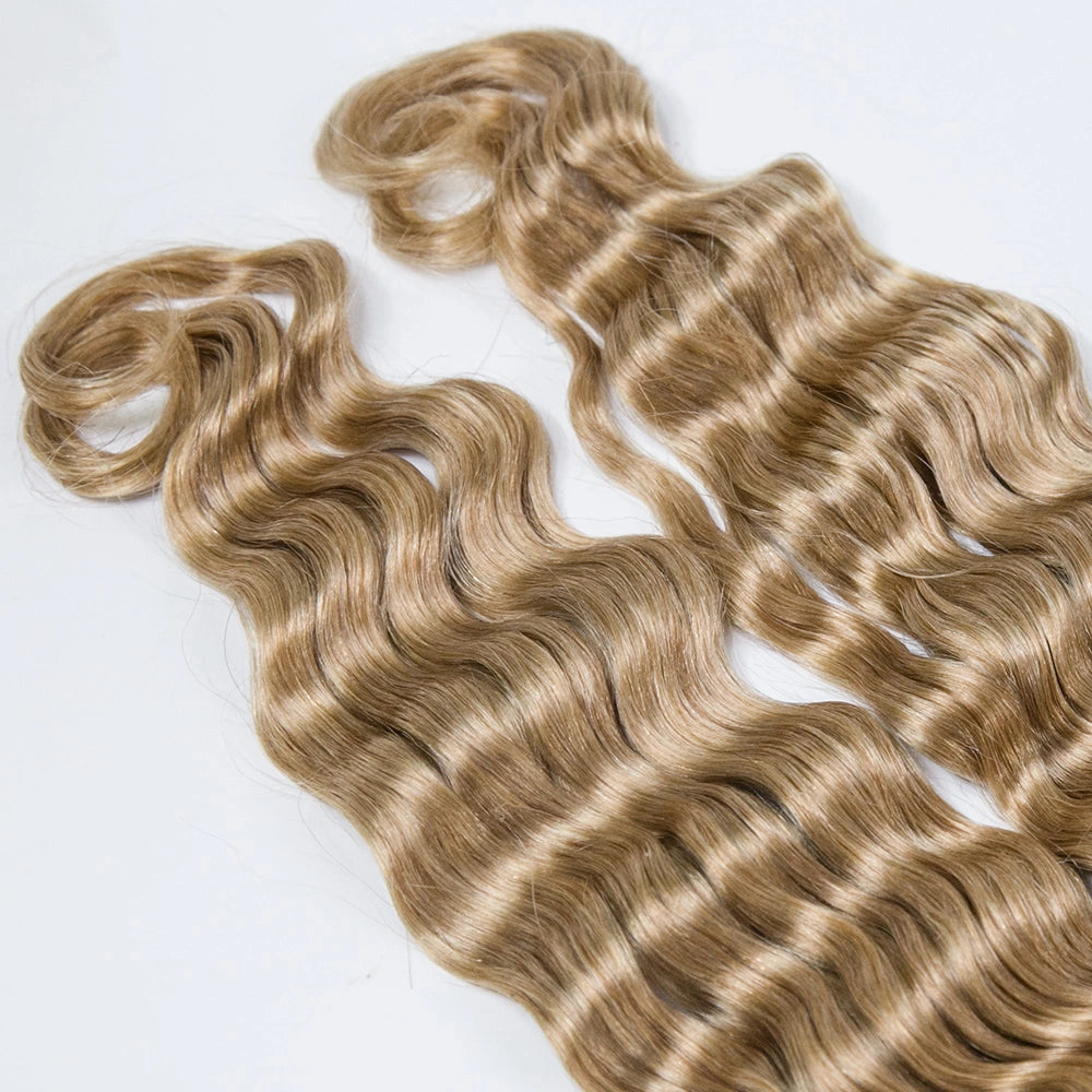 Honey Blonde Loose Deep Wave Bulk Hair Extensions