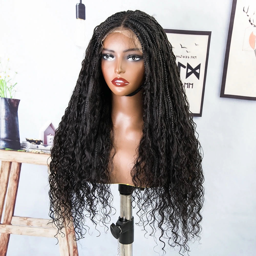 Human Hair Braided 6x5 Lace Closure Wig