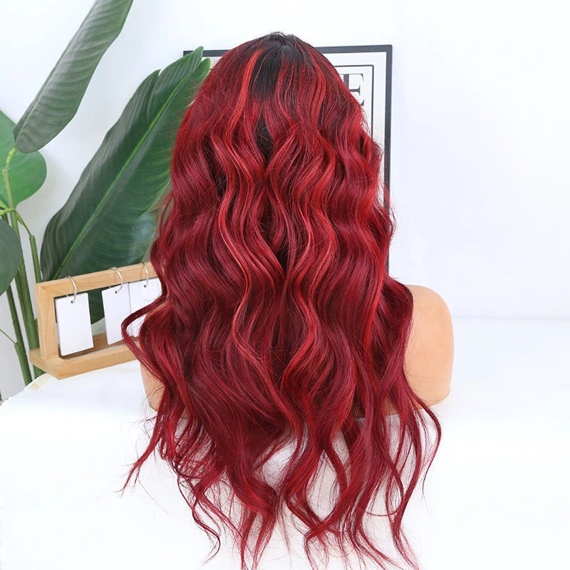 Lace Dyed 20 inches 120% Density T1B/Rose Red Human Hair 13x4 T Part Lace Front Wig for Sale Y231113