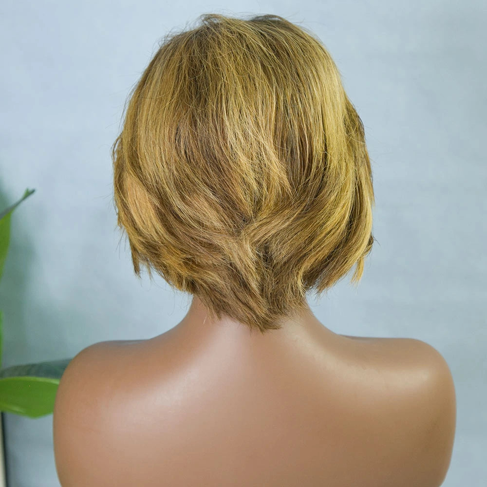 8 Inch 120% Density Pixie Cut 5x5 Lace Closure Wig for Sale Y241216