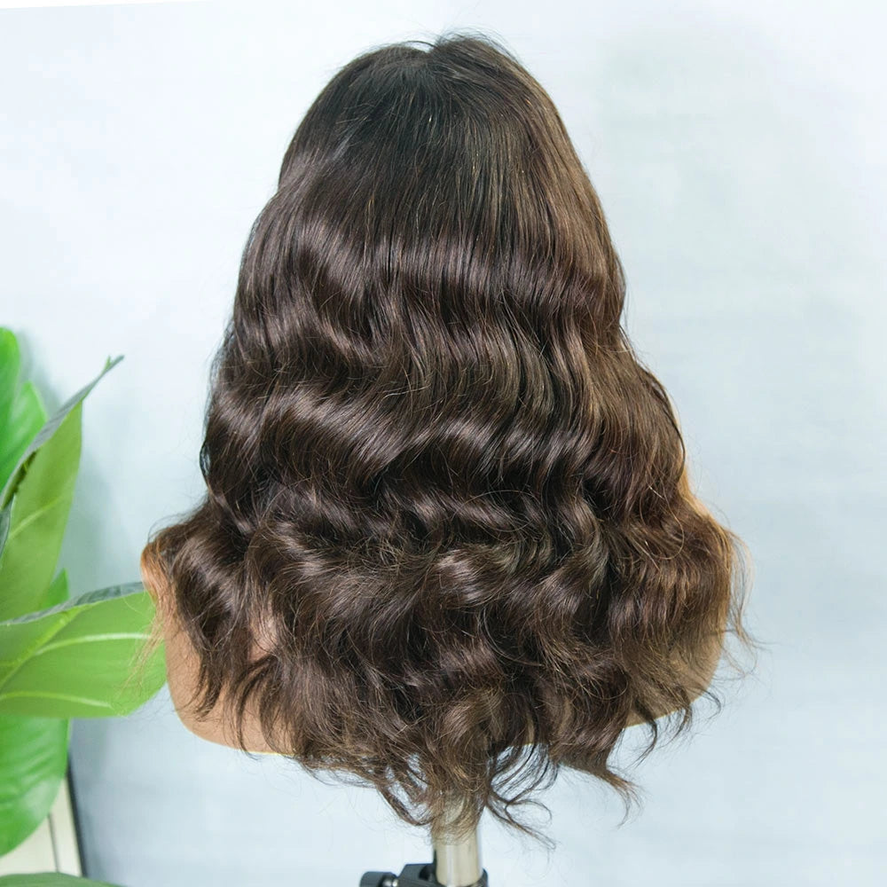 Custom Colored 16 Inch 200% Density Loose Wave 5x5 Lace Closure Wig for Sale Y241211