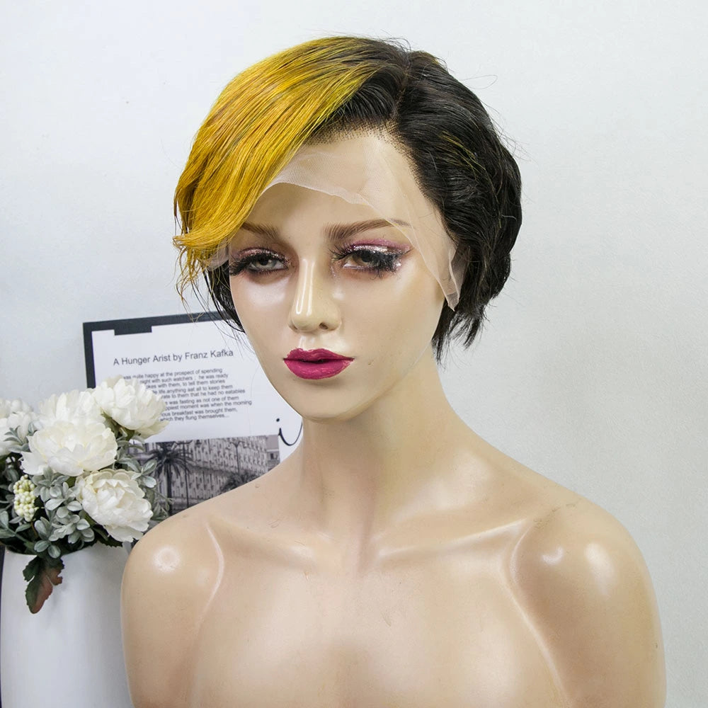 8 Inch 120% Density Pixie Cut 13x6 Lace Front Wig for Sale Y24617