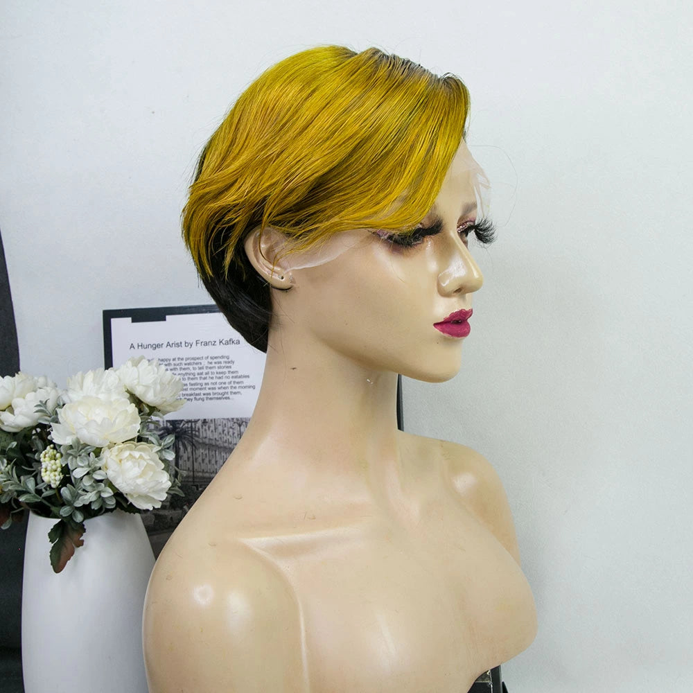 8 Inch 120% Density Pixie Cut 13x6 Lace Front Wig for Sale Y24617