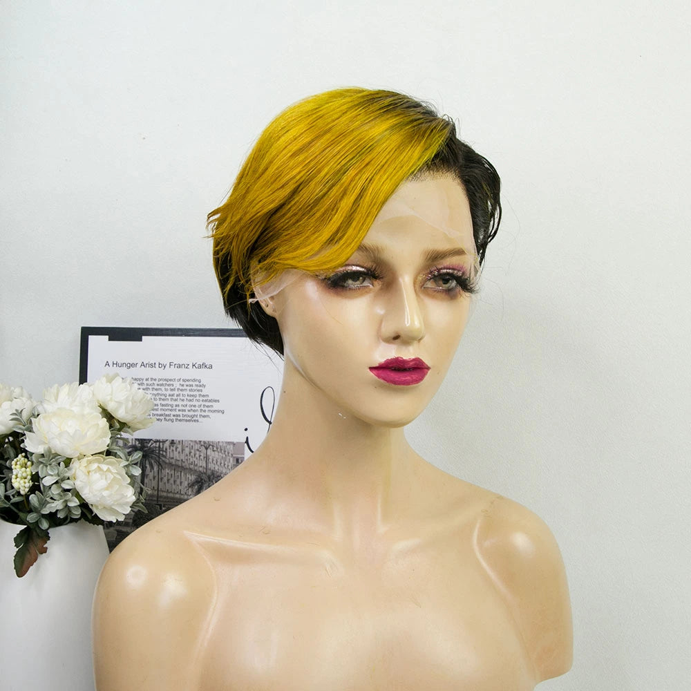 8 Inch 120% Density Pixie Cut 13x6 Lace Front Wig for Sale Y24617