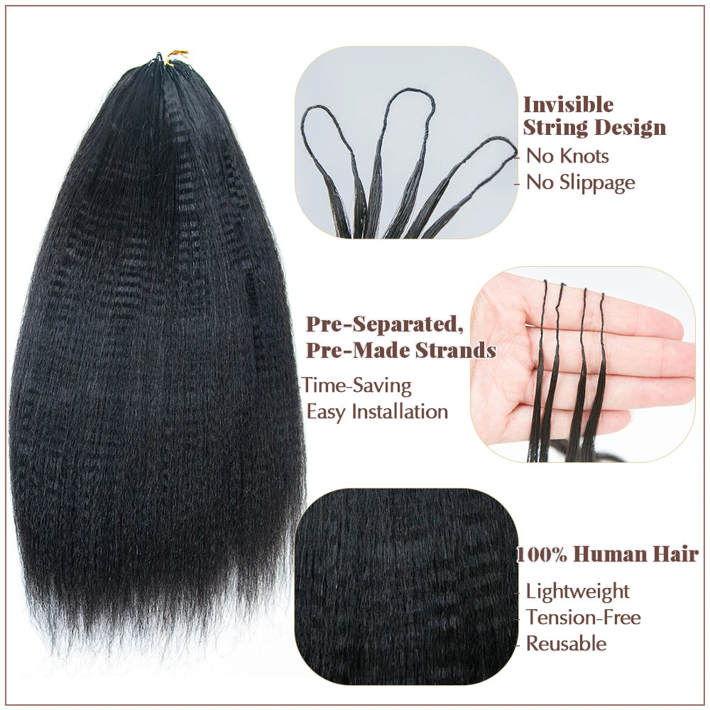 Knotless Crochet Hair Extensions Human Hair Yaki Straight