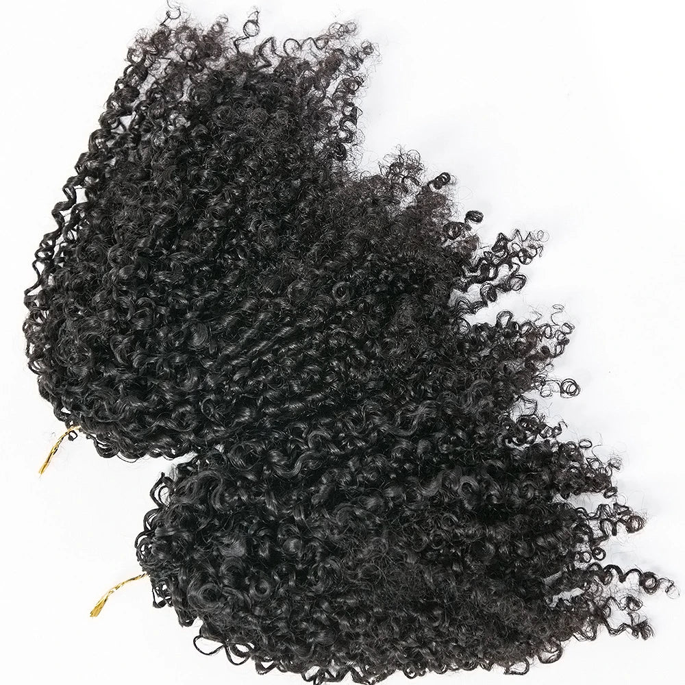 Knotless Pre-Separated Crochet Hair Extensions Kinky Curly Human Hair