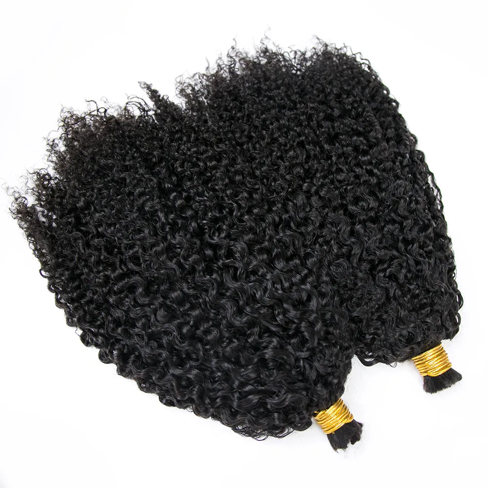 Multi-Textured Kinky Curly Bulk Hair Extensions for Braiding