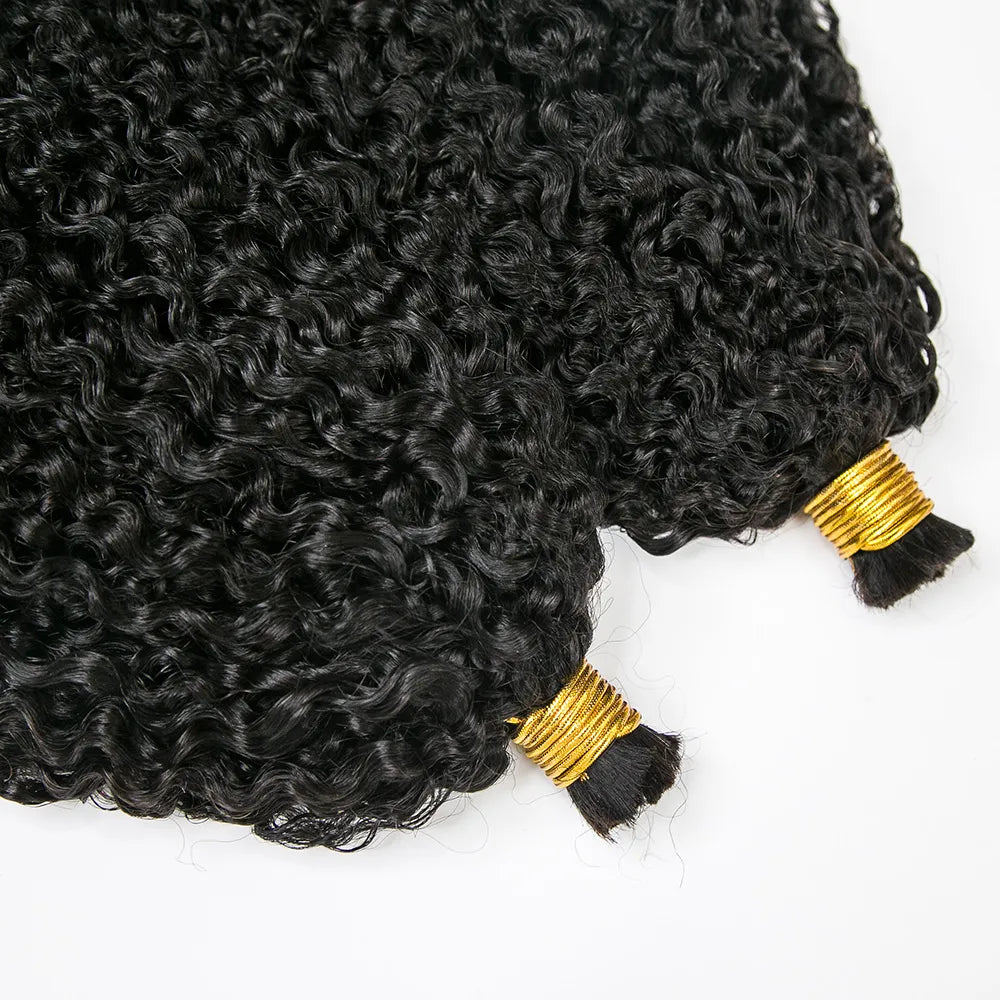 Multi-Textured Kinky Curly Bulk Hair Extensions for Braiding