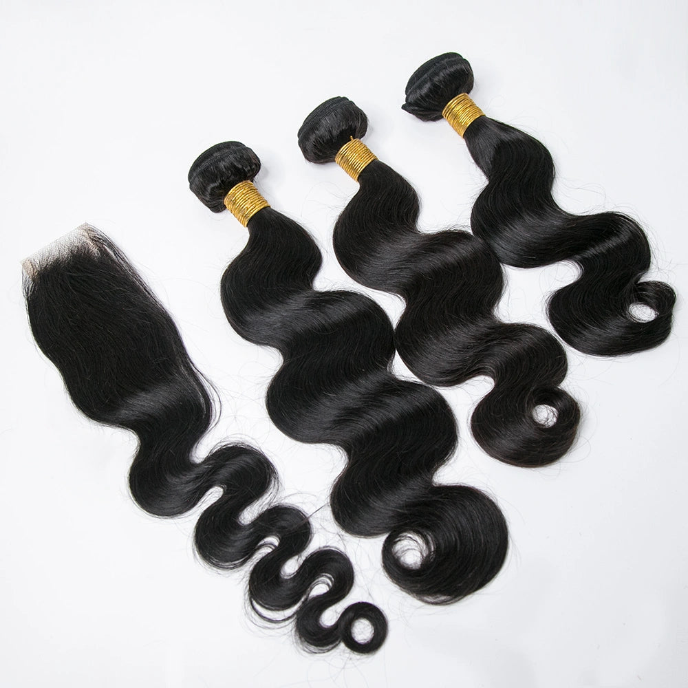 Natural Color Body Wave Double Drawn Weft Bundles