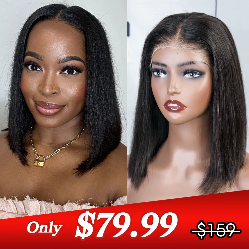 💥Flash Sale - Silky Straight Wear Go Pre Cut 9x5 HD Lace Human Hair Bob Wigs (Available to US Customers Only)