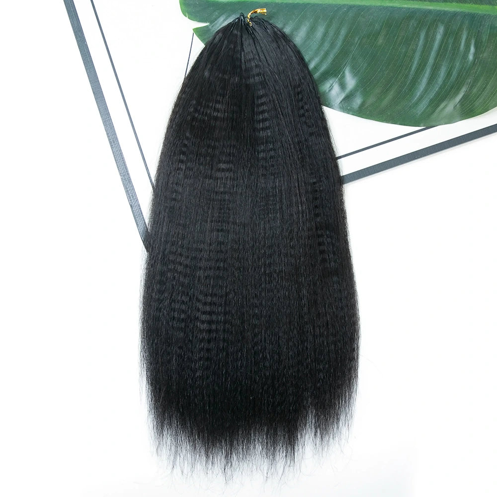 Pre-Separated Crochet Hair Extensions Human Hair Yaki Straight