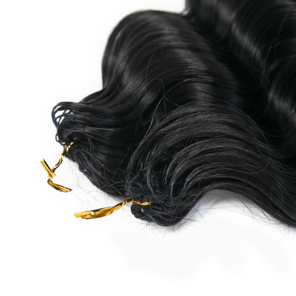 Pre-Separated Loose Deep Wave Crochet Hair Extensions Human Hair 