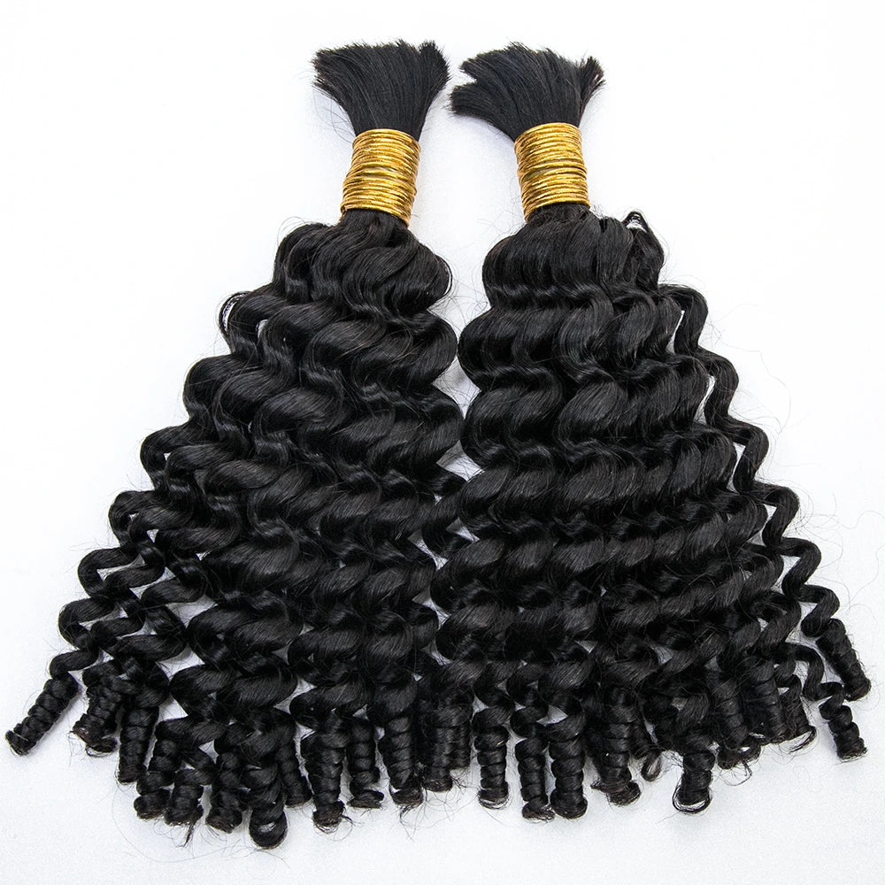 Spiral Curl Bulk Hair Extensions for Black Woman