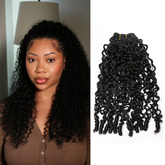 Water Curly Human Hair Bundles for Quick Weave