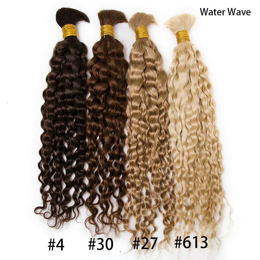Multi-Color Bulk Human Braiding Hair Set Spanish Curl/Water Wave/Wet and Wavy