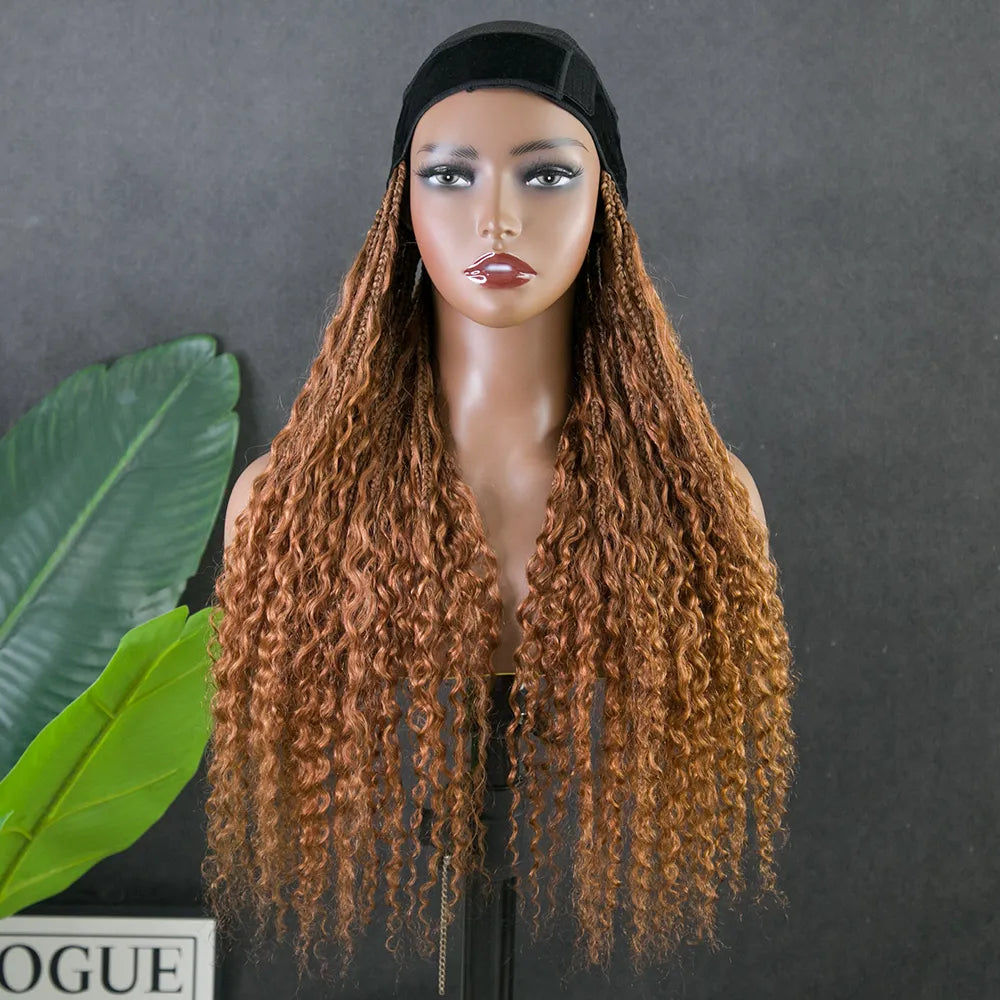 box braids boho style with curls