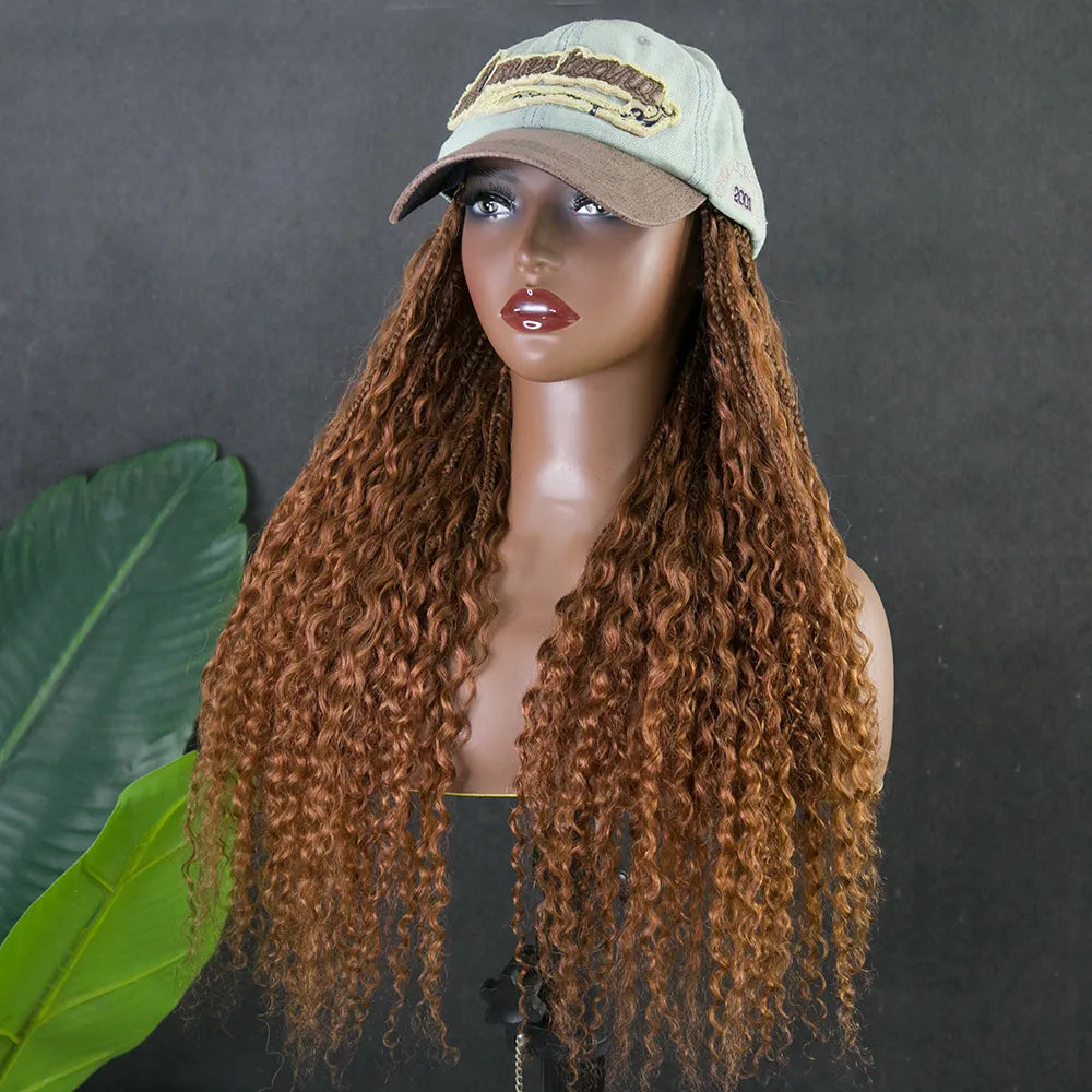 box braids boho style with human hair curls