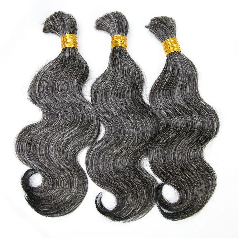 bundles human hair for braiding pepper salt