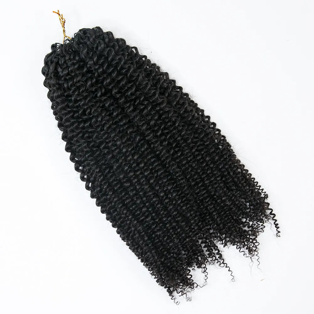 Knotless Pre-Separated Crochet Hair Extensions Human Hair Afro Kinky Curly  (2 Bundles Per Pack)