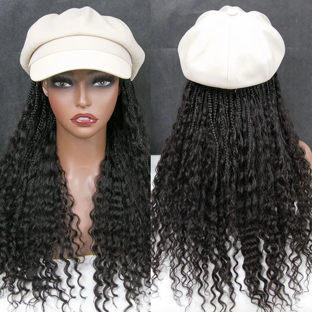 💥Flash Sale | Grab & Go Braids Band Wig Boho Style with Human Hair Curls