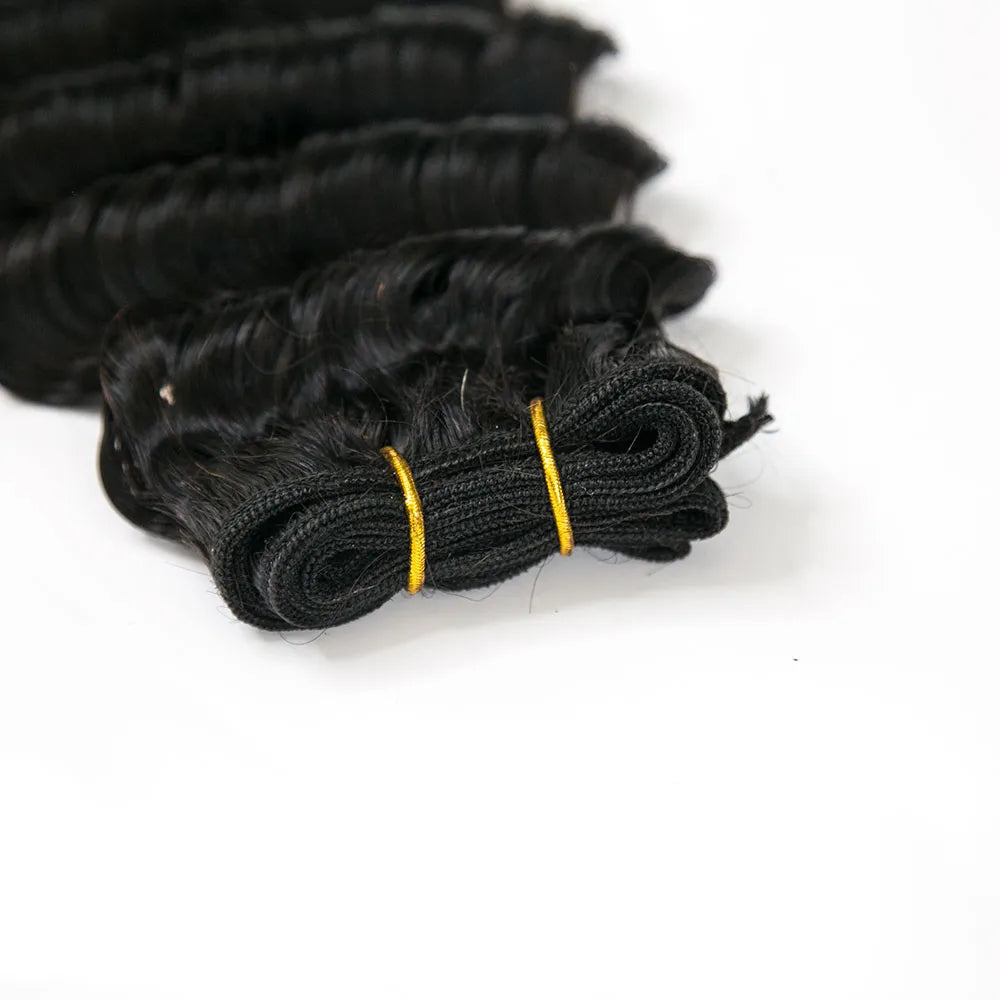 Deep Wave Human Hair Bundles Natural Color