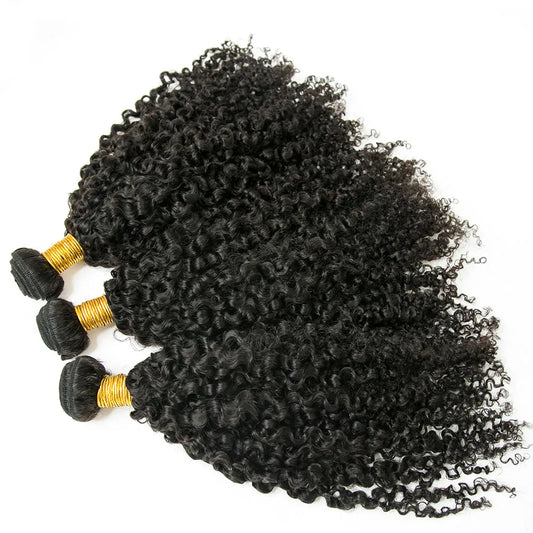 Multi-Textured Kinky Curly Weft Bundles Human Hair