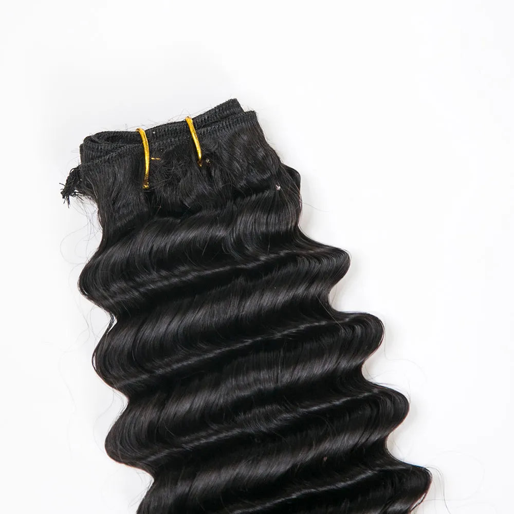 Deep Wave Human Hair Bundles Natural Color