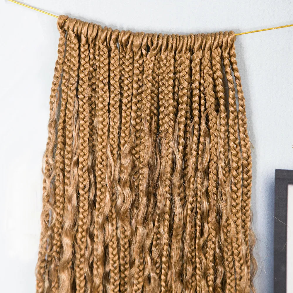 boho box braids brown