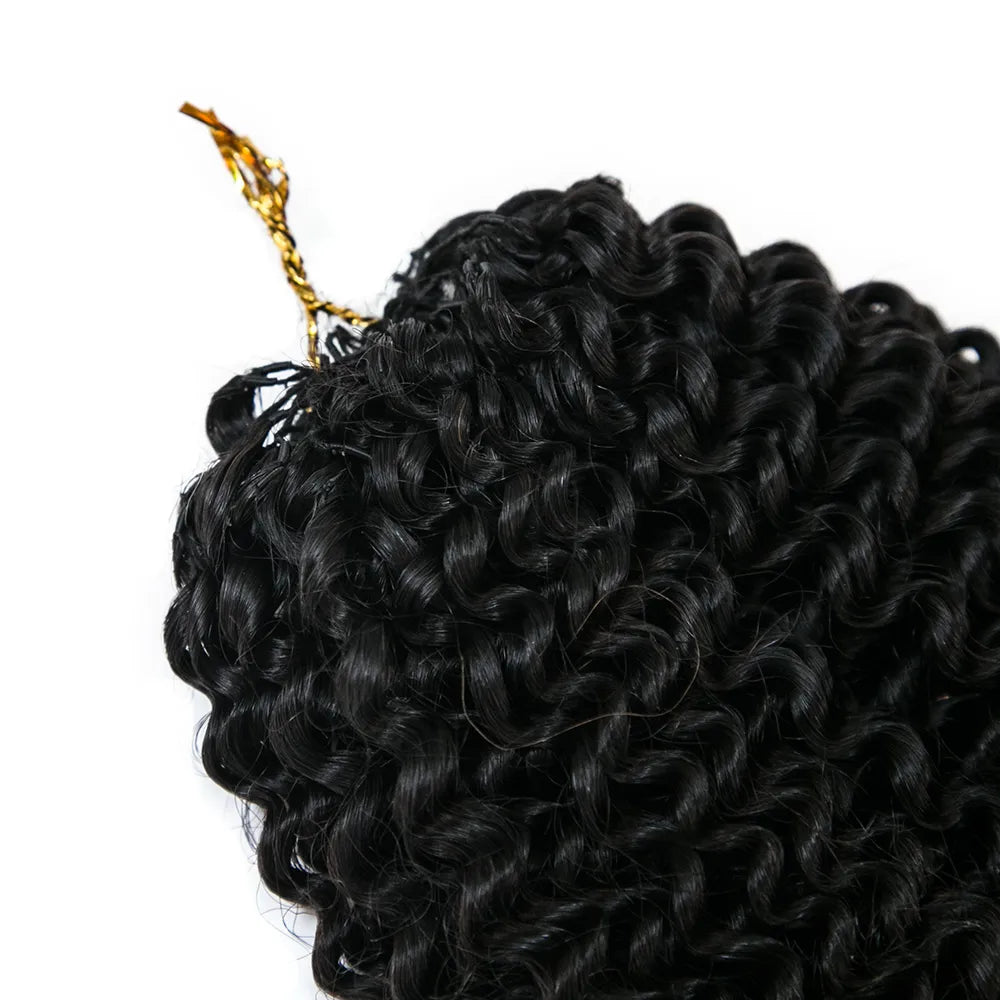 Knotless Pre-Separated Crochet Hair Extensions Human Hair Afro Kinky Curly  (2 Bundles Per Pack)