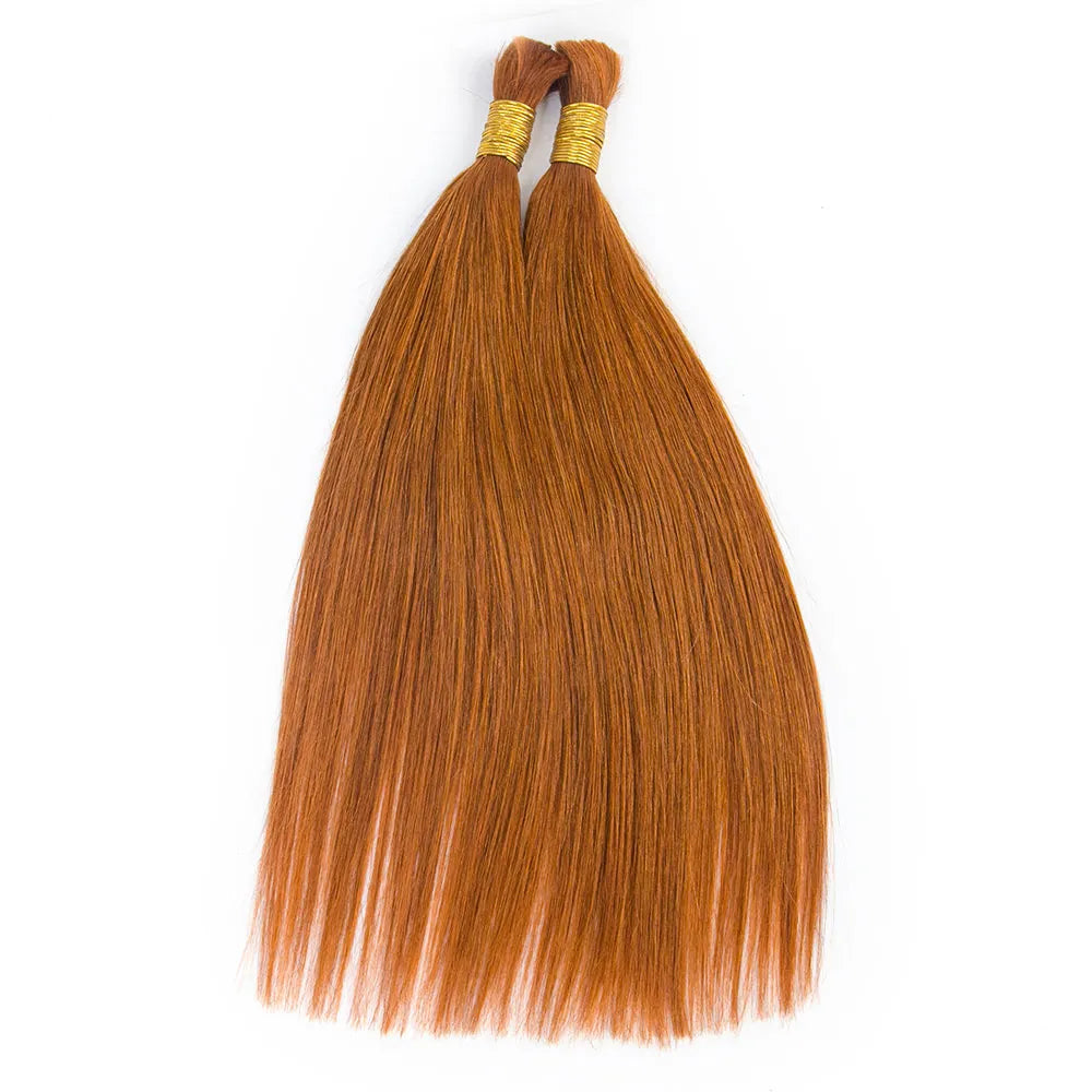 #350 Flaming Ginger Silky Straight Bulk Human Hair Extensions for Braiding