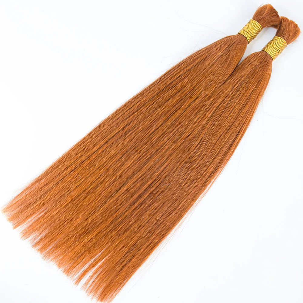 #350 Flaming Ginger Silky Straight Bulk Human Hair Extensions for Braiding