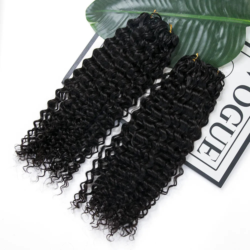 Knotless Pre-Separated Crochet Hair Extensions Human Hair Water Wave (2 Bundles per Pack)