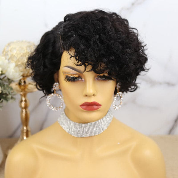 Short curly clearance u part wig