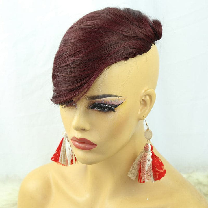 Removable Sideswept Quickweave Unit in Burgundy – Ywigs